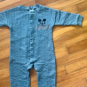 Disney Baby 12M Mickey Pantsuit | Boys Long-Sleeve Coveralls | Pre-Owned Onesie